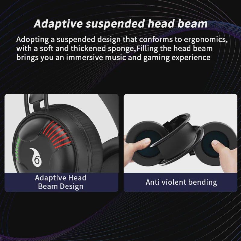 LDON L523 Professionele Bedrade Gaming Headset met Microfoon en LED Verlichting