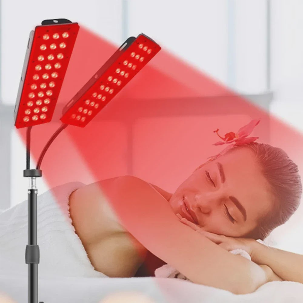 Dubbele LED Roodlichttherapie Lamp met Infrarood voor Pijnverlichting & Huidverzorging