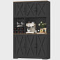 Buffetkast Keuken 106x180cm Wit met 6 Deuren, Flessenhouder & Glazenrek