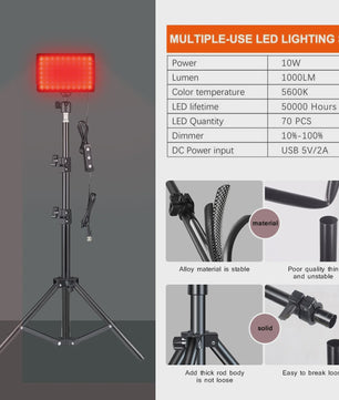 LED Video Light Panel Kit met Statief & RGB Filters - Professionele Fotografie & Streaming