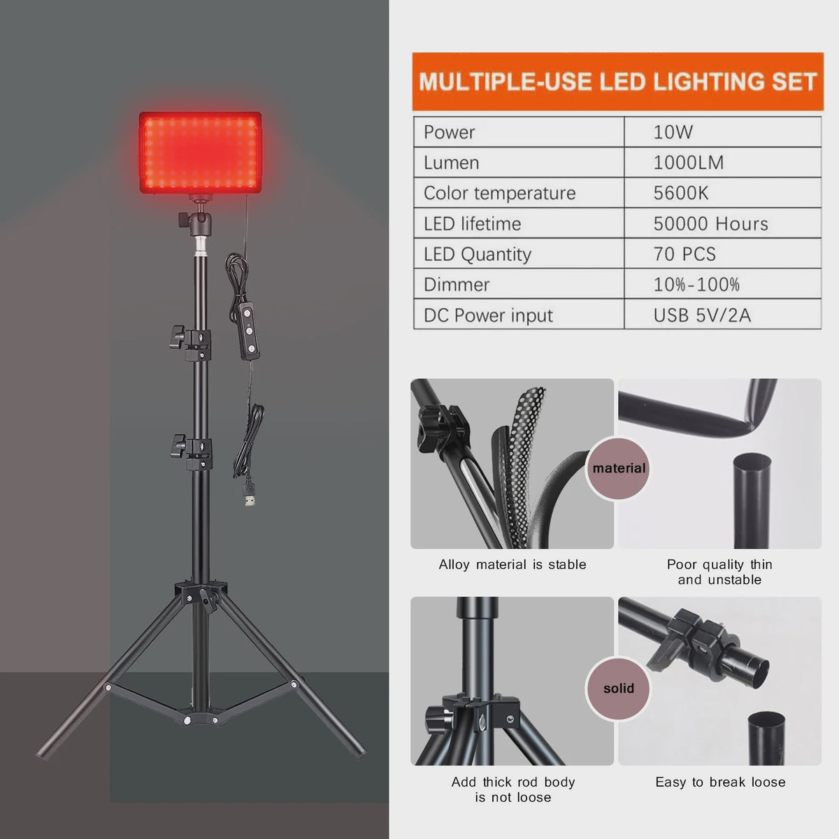 LED Video Light Panel Kit met Statief & RGB Filters - Professionele Fotografie & Streaming