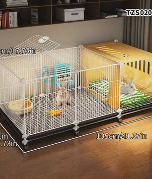 Ruime Kooi voor Konijnen & Cavia's - Multifunctioneel met Schoonmaakbasis & Verstophoek