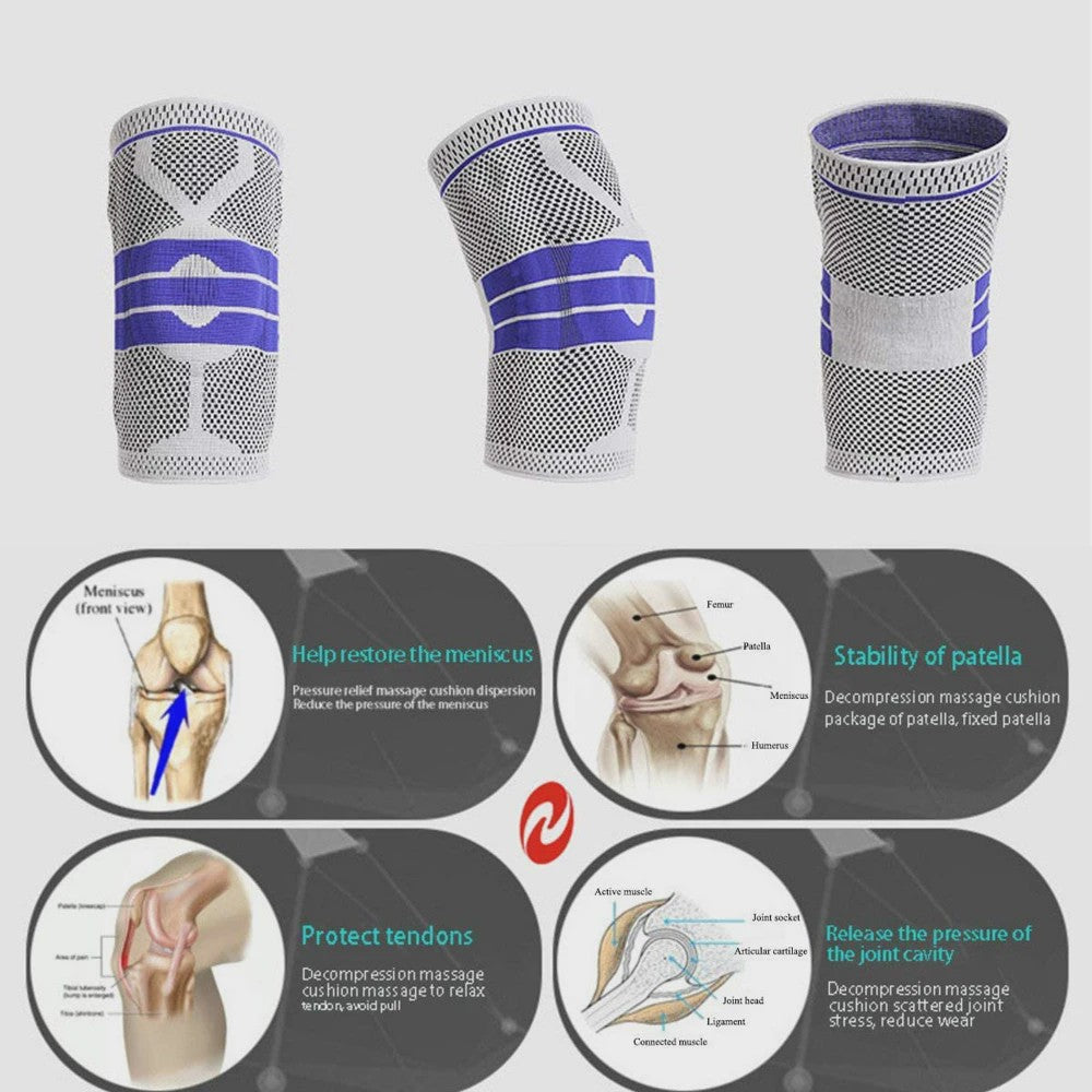Comfortabele Kniebeschermers met Siliconen Pad & Stabiliserende Steunen - Ideaal voor Sport & Fitness
