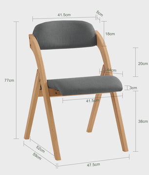 Opvouwbare Keukenstoelen met Gestoffeerde Zitting en Rugleuning - Set van 2
