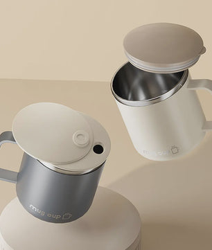 Geïsoleerde Koffiemok met Deksel - 400ML Dubbelwandig RVS Drinkbeker