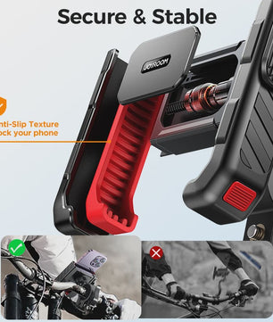 Joyroom Universele Fiets & Motor Telefoonhouder - Eenvoudige Bediening & Schokbestendig voor 4.7-7 inch