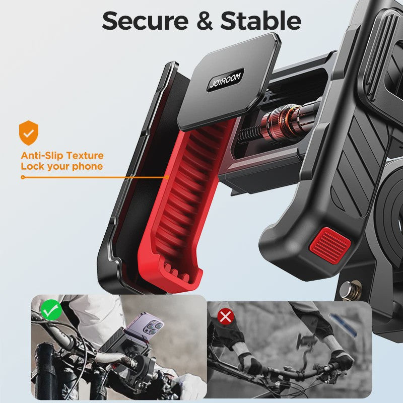 Joyroom Universele Fiets & Motor Telefoonhouder - Eenvoudige Bediening & Schokbestendig voor 4.7-7 inch