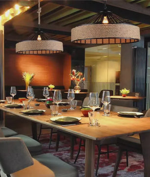 Industriële Touw Hanglamp - Retro Sfeer voor Eetkamer & Woonkamer