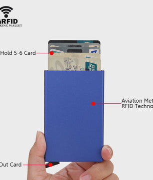 RFID Kaarthouder Portemonnee - Slank Metalen Pop-Up Wallet voor Heren & Dames