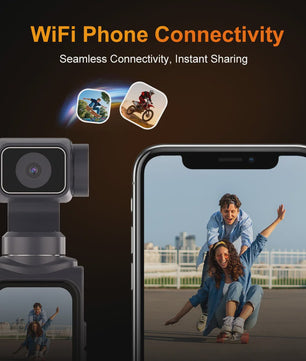 Ourlife 4K Pocket Action Camera met 330° Draaibare Lens, Touchscreen en Gezichtsherkenning - Ideaal voor Vlogs