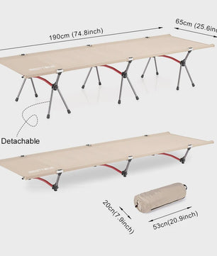 WESTTUNE Ultralichte Aluminium Camping Cot - Opvouwbaar Kampeerbed