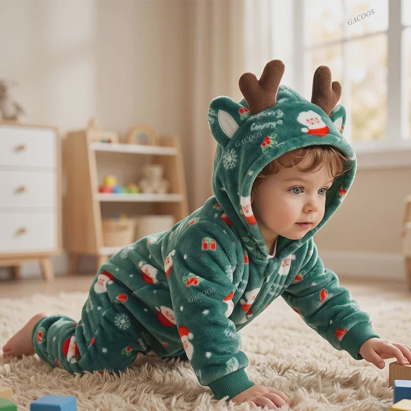 Baby Romper Dierenkostuum Kigurumi - Zacht Flanellen Jumpsuit voor Jongens & Meisjes