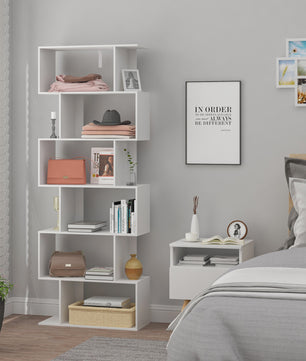 Moderne Boekenkast met 6 Kubussen - Stijlvolle Opbergoplossing voor Woonkamer, Slaapkamer of Kantoor