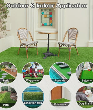 Kunstgras Mat 4.8M x 0.9M - Realistisch Dik Kunstgras met Drainage & Rubberen Backing