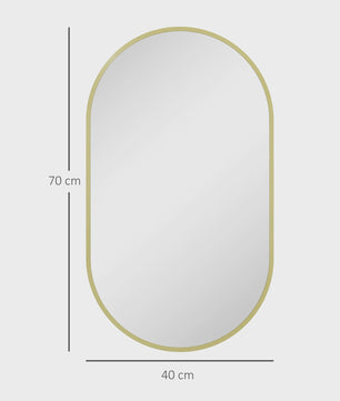 Gouden Ovalen Wandspiegel met Aluminium Frame - Decoratief en Veelzijdig