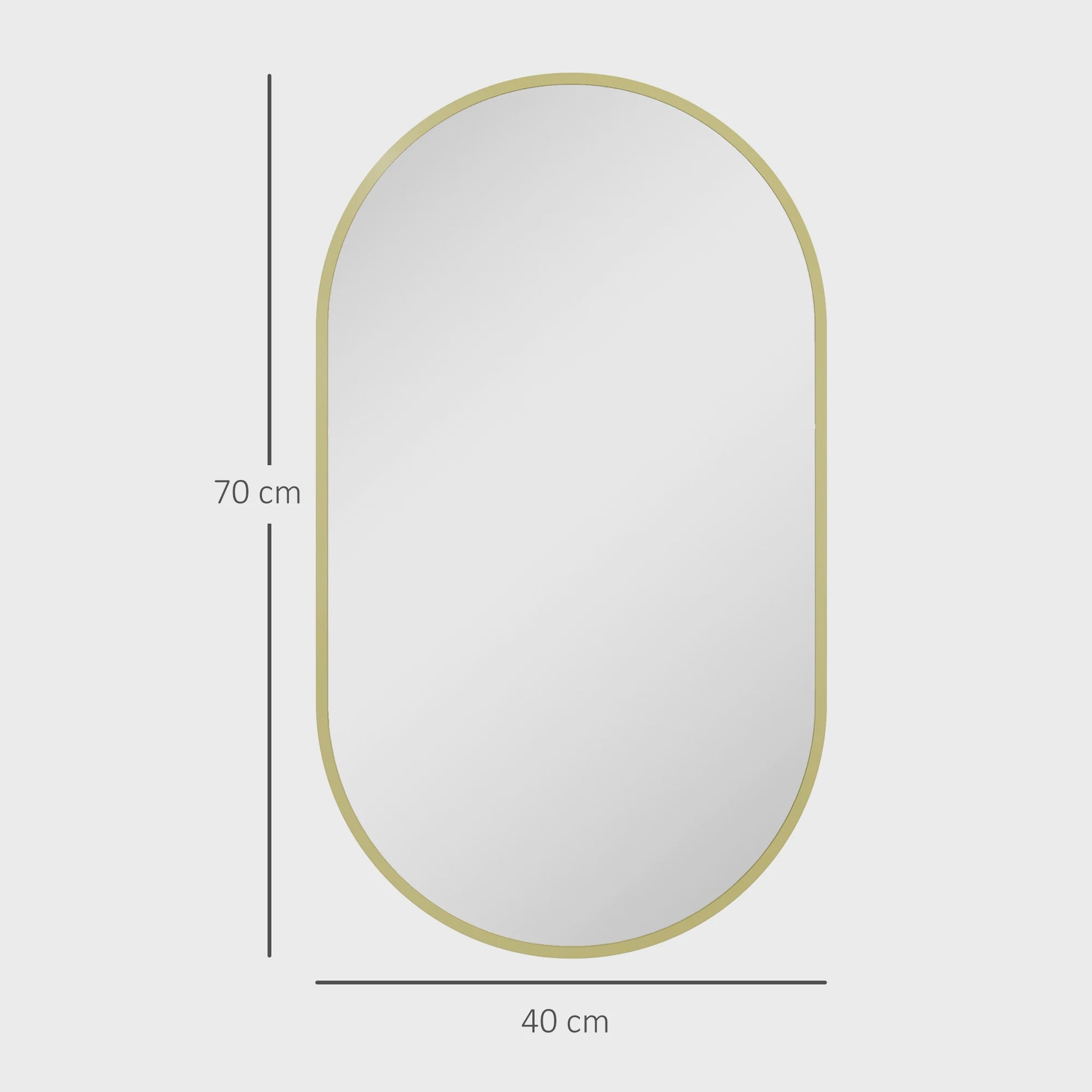 Gouden Ovalen Wandspiegel met Aluminium Frame - Decoratief en Veelzijdig