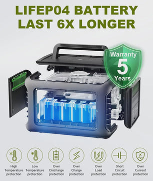 ALLPOWERS R600 Powerstation: 299Wh LiFePO4, 600W AC (1200W surge) - Draagbaar voor Camping & Thuis