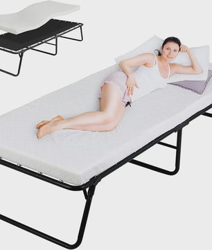 Opvouwbaar Gastenbed met 7cm Traagschuim Matras - 80x190cm - Comfortabel en Draagbaar