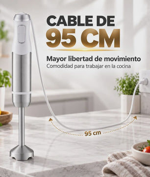 Krachtige 1500W Staafmixer met Turbo, RVS Bladen & Afneembare Arm - Ideaal voor Smoothies, Soepen en Sauzen
