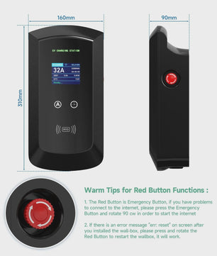 AFEEV 7.6/11/22kW 3-Fase EV Laadstation met Type 2 stekker, WiFi & App Controle