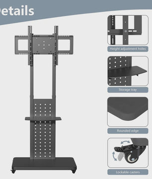 Verrijdbare TV Standaard voor 32-65 Inch TV's | In Hoogte Verstelbaar | VESA 600x400mm