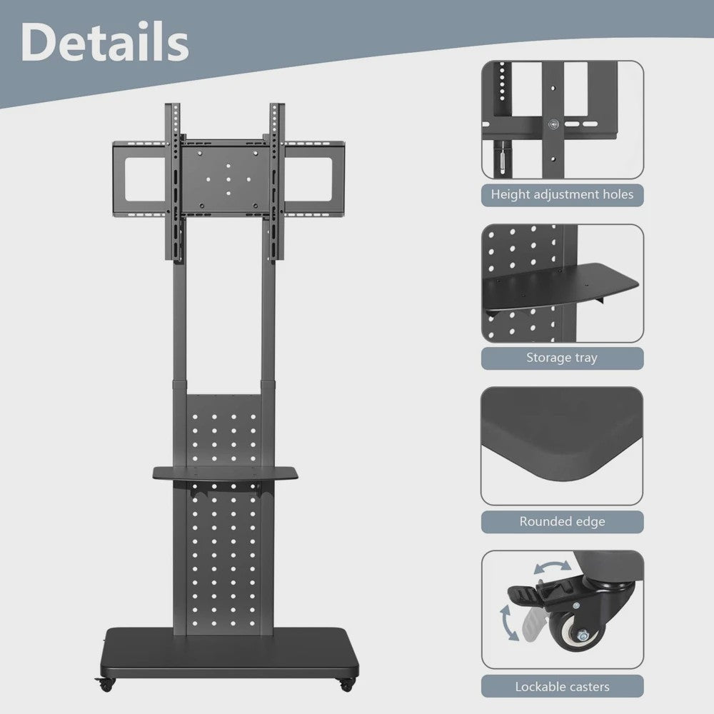 Verrijdbare TV Standaard voor 32-65 Inch TV's | In Hoogte Verstelbaar | VESA 600x400mm