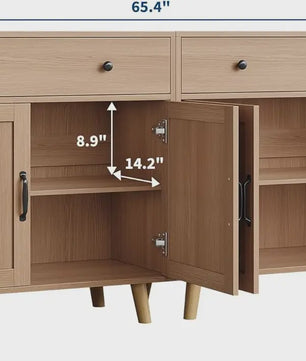 Veelzijdige Dressoir Kast met Lades en Planken - Stijlvolle Opbergoplossing voor Woonkamer, Slaapkamer of Kantoor