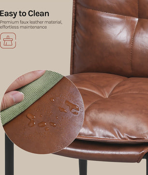 Set van 4 Eetkamerstoelen - Kunstleer, Metalen Poten & Ergonomisch Ontwerp