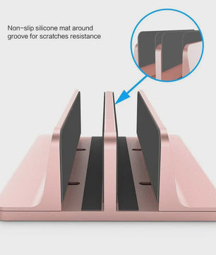 Verticale Laptopstandaard voor Macbook Air/Pro & Desktop - Dubbel & Verstelbaar (tot 17.3 Inch)