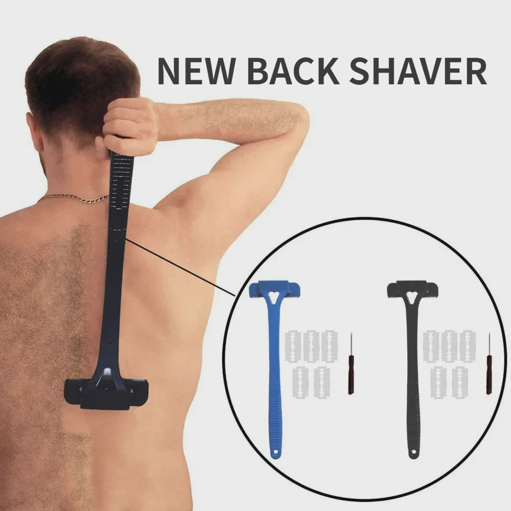 Opvouwbare Lange Handgreep Body Shaver voor Mannen - Gemakkelijk Scheren van Rug en Lichaam
