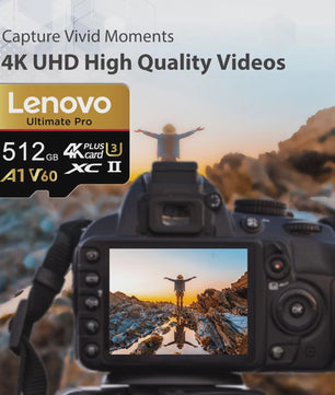 Lenovo Ultimate Pro Micro SDXC Kaart - 512GB, 4K UHD, V60, A1, Hoge Snelheid