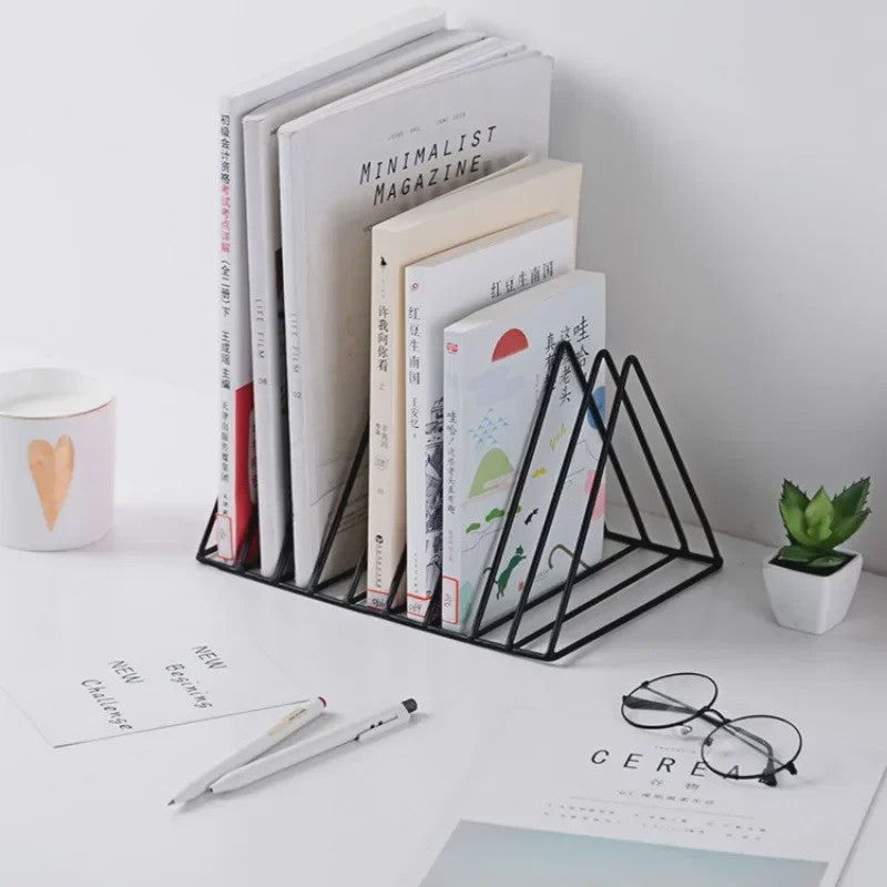 Stijlvolle Metalen Boekenkast & Organiser voor Bureau - Boeken, Tijdschriften & Vinyl