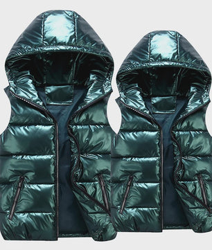 Glanzend Capuchon Vest - Unisex Winter Vest met Capuchon - Warm & Casual