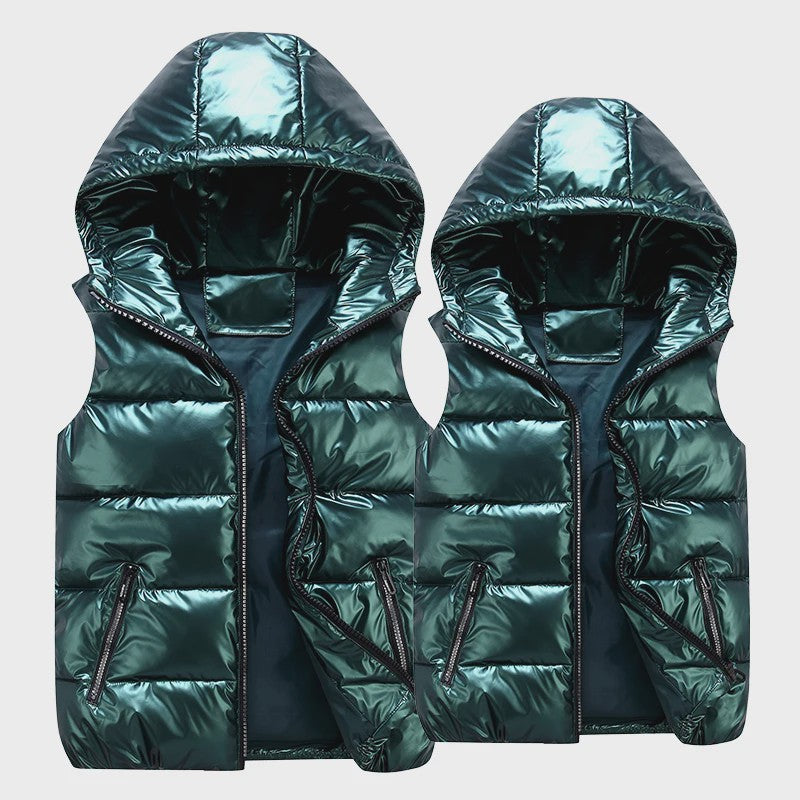 Glanzend Capuchon Vest - Unisex Winter Vest met Capuchon - Warm & Casual
