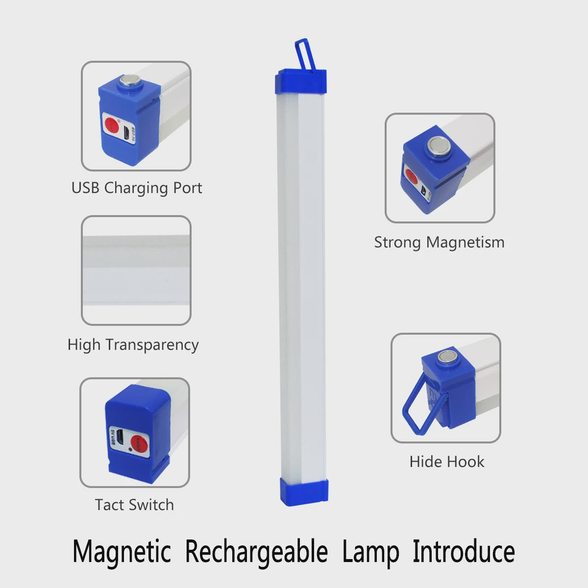 Oplaadbare LED Lamp Buis met Magneet - Draagbaar, USB Noodverlichting voor Camping & Werk