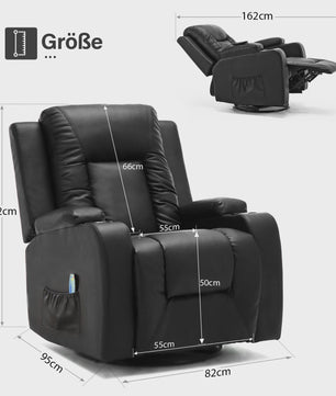 Luxe Draaibare Relaxfauteuil met Voetensteun en Dikke Armleuningen - Perfect voor TV Kijken