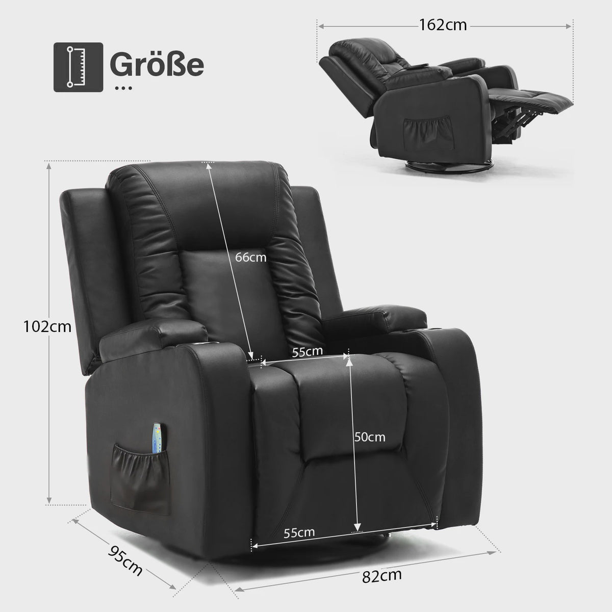 Luxe Draaibare Relaxfauteuil met Voetensteun en Dikke Armleuningen - Perfect voor TV Kijken