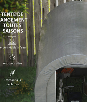 Outsunny Tuinopslag Tent - Waterdichte Fietsgarage met Verzinkt Metalen Frame