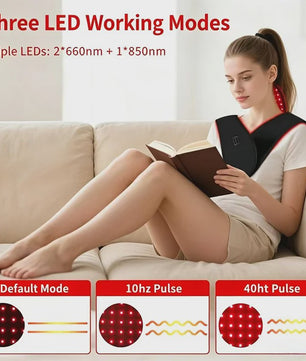 Roodlichttherapie Sjaal voor Nek en Schouders - 145 LED's (660nm & 850nm) voor Pijnverlichting