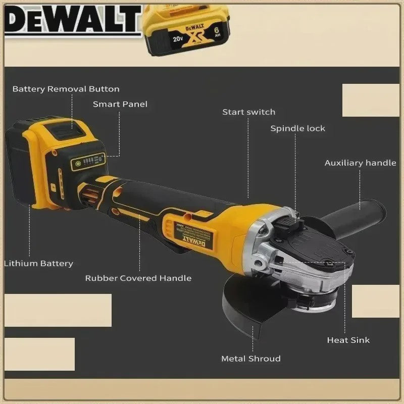 Dewalt DCG406 Accu Haakse Slijper 125mm - Borstelloos, 9000 RPM