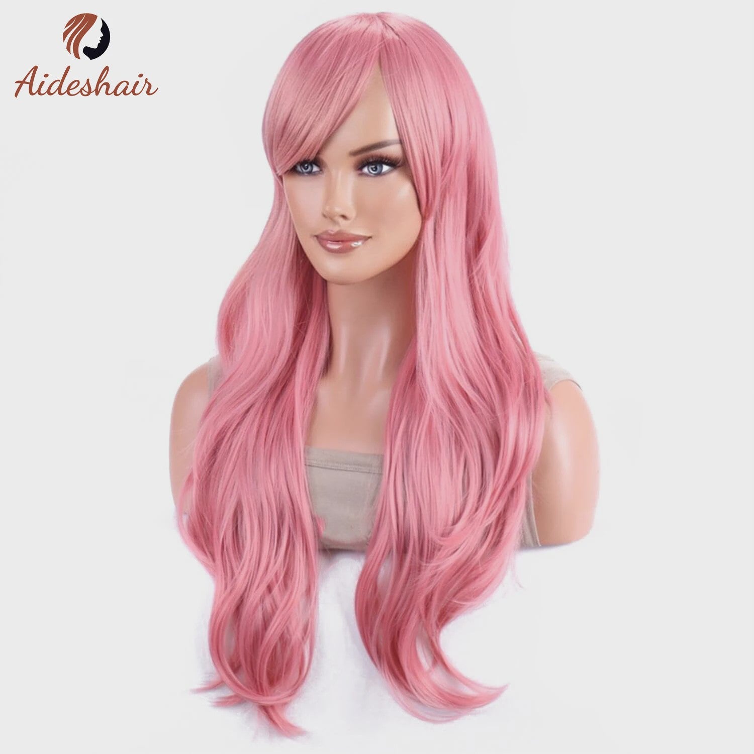 Lange Golvende Synthetische Pruik 70cm - Hittebestendig & Cosplay Geschikt