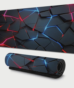 Extra Grote Gaming Muismat 90x40cm - Rood Blauw Gradient, Antislip & Stevige Rand