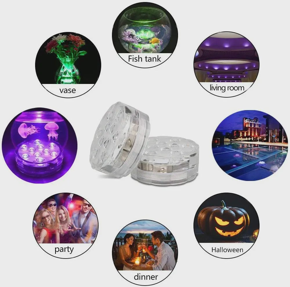 Waterdichte LED Verlichting met Afstandsbediening - Sfeer voor Onderwater & Decoratie