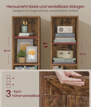 VASAGLE Boekenkast met 4 Verdiepingen - Open Opbergrek met Verstelbare Planken