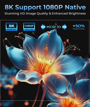 Lyncast X7 Smart Projector: 8K Support, 2000 ANSI Lumens, Android 14, WiFi 6