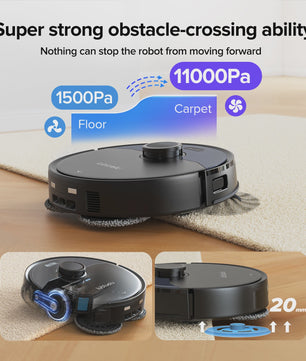 Lubluelu S1000 Robotstofzuiger met Zelfreinigende Basis: 11000Pa, 75℃ Warm Water Mop, Automatische Droging