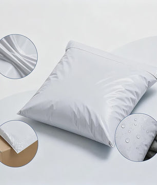 50x Witte Verzendzakken - Sterk Polyethyleen, Zelfklevend, Waterdicht - Ideaal voor Post en Koeriers