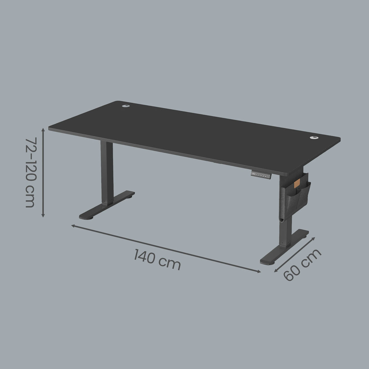 Elektrisch in hoogte verstelbaar bureau 140x60 cm - Songmics