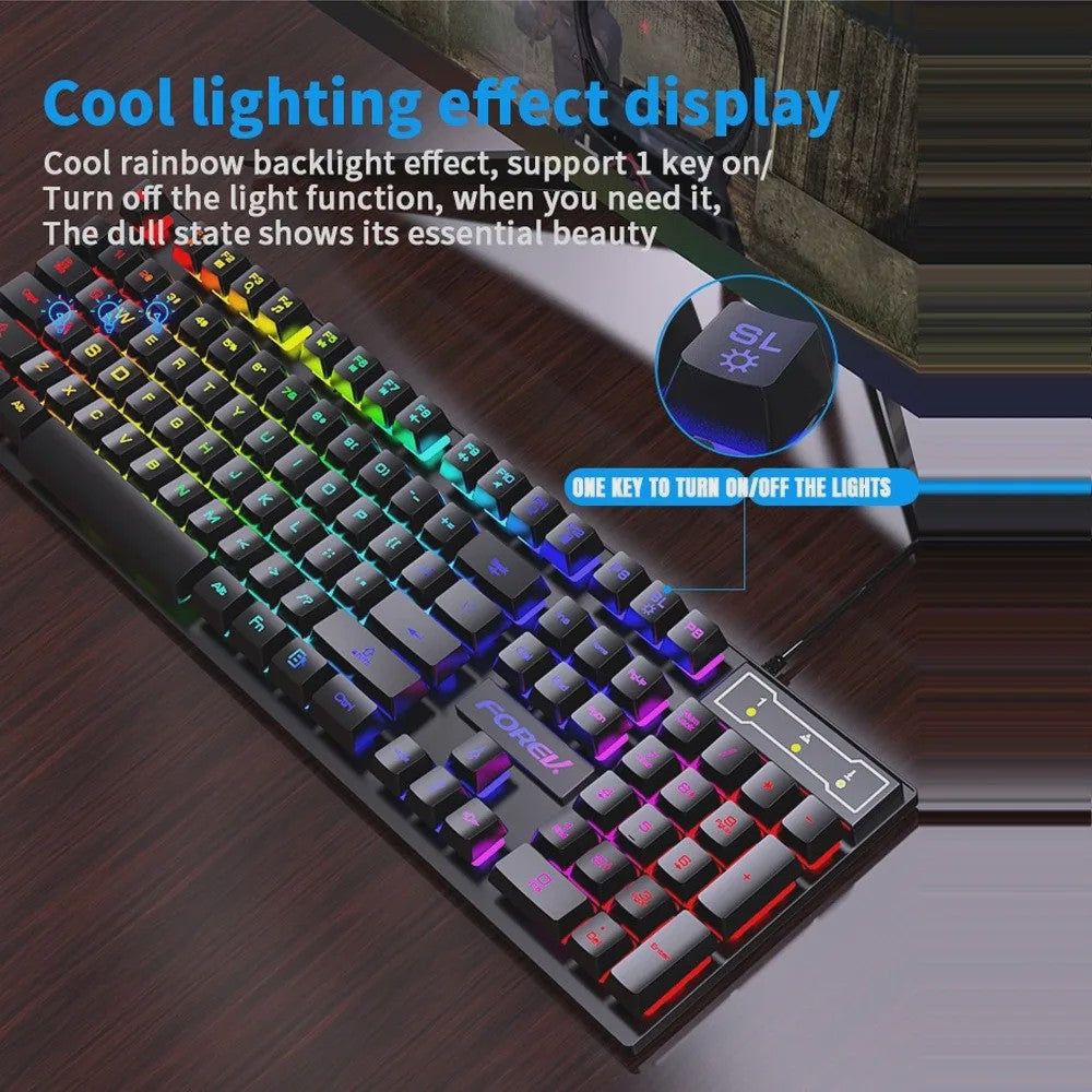 RGB Gaming Toetsenbord met Mechanisch Gevoel - 104 Toetsen, Bedraad, Waterdicht