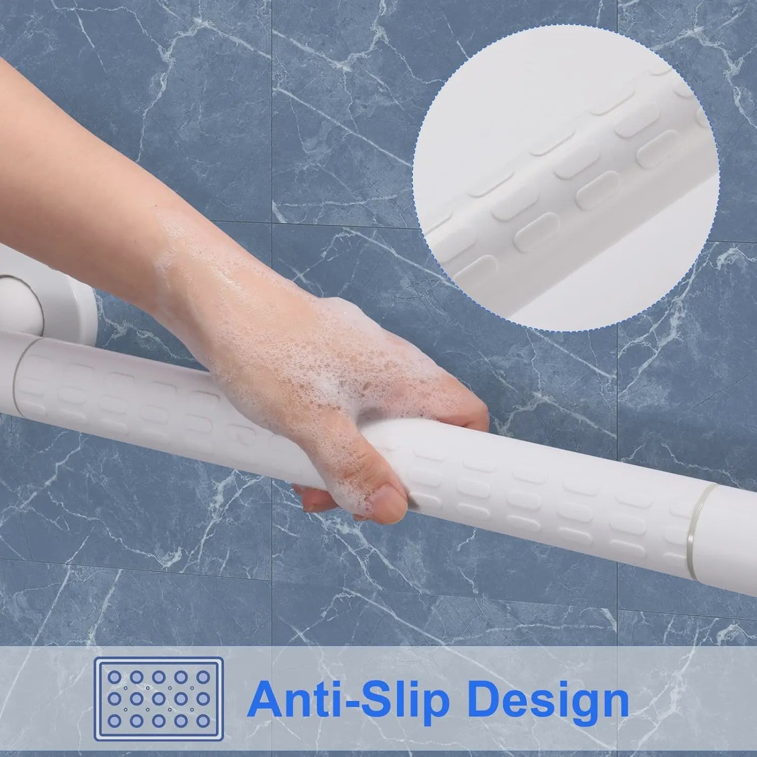 90° Hoek Steunbeugel Douche - ABS & RVS - Antislip - Wandmontage Badkamer Handgreep
